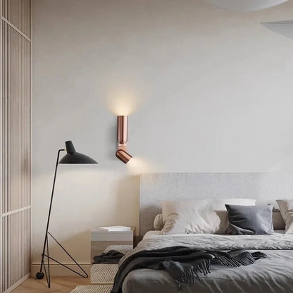 Lampka nocna LED – Nowoczesny kinkiet metalowy do sypialni, oświetlenie góra-dół, przytulna atmosfera 2