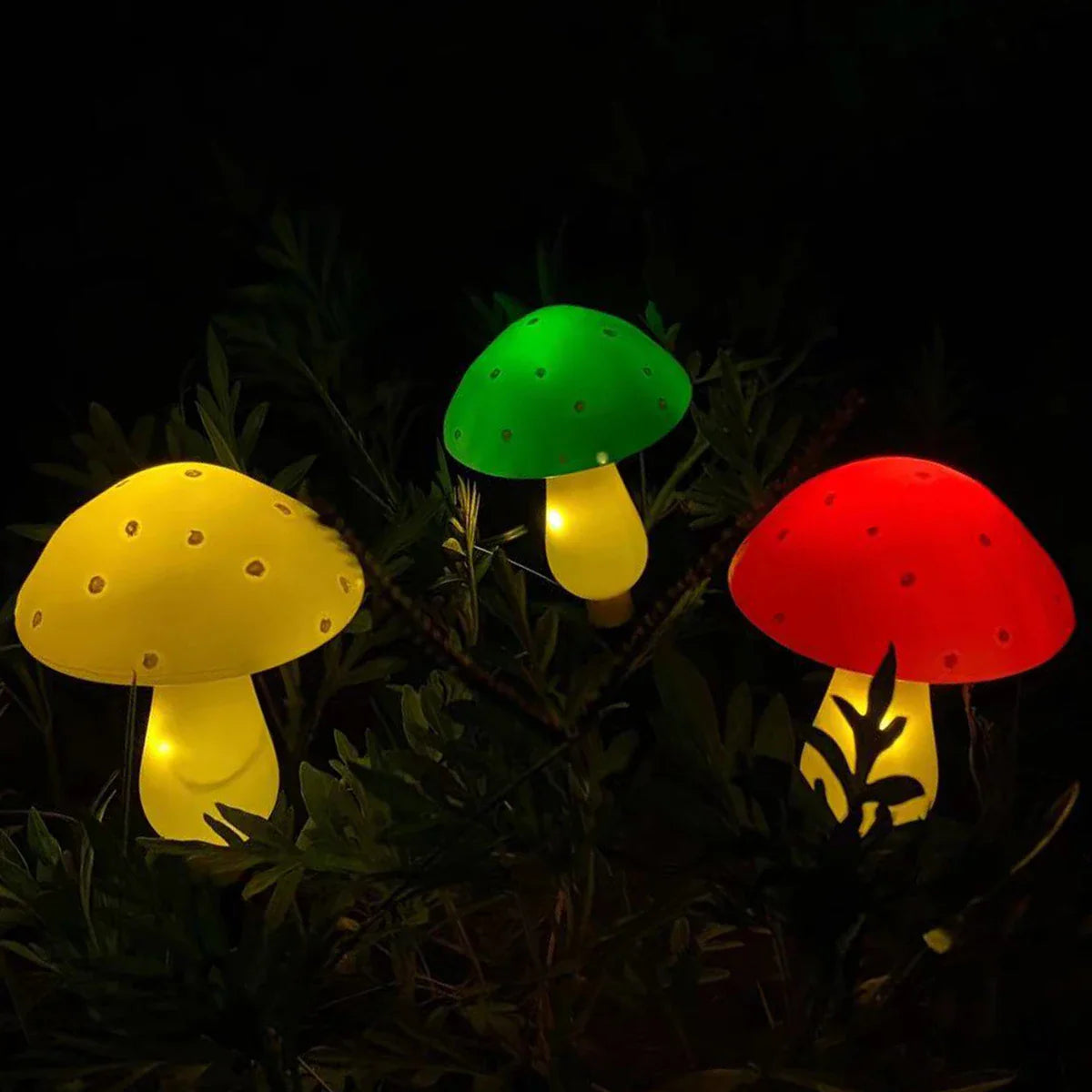 Lampki Ogrodowe Solarne w Kształcie Grzybów, 12 LED, 5m, Wodoodporne Oświetlenie Zewnętrzne do Ogrodu i Imprez 8