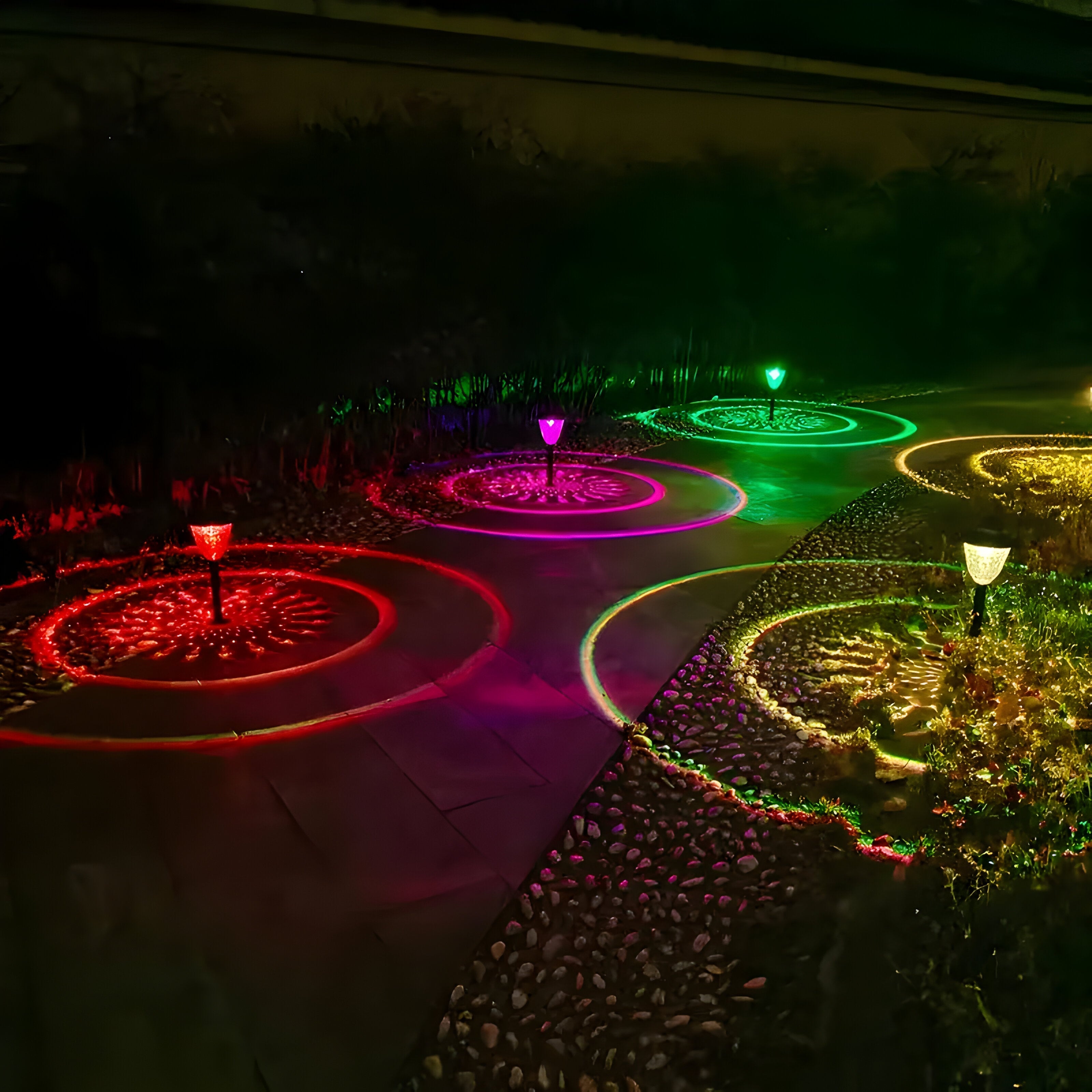 Lampy solarne ogrodowe LED – Wodoodporne z automatycznym włączaniem, idealne do oświetlenia ścieżek i rabat (4 szt.) 2