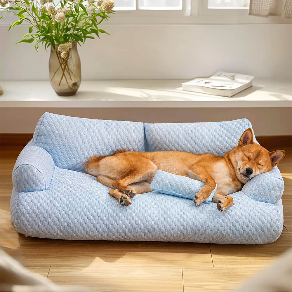 Łóżko dla psa z chłodzącym jedwabiem, oddychające, łatwe do prania – Sofa dla pupila M/L/XL 1