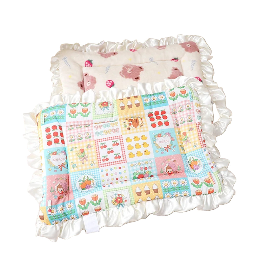 Luksusowa Poduszka dla Zwierząt, Komfortowe Legowisko dla Psów i Kotów, Zdejmowany Pokrowiec, Niebieska, Czerwona, Różowa, S, M, L 0