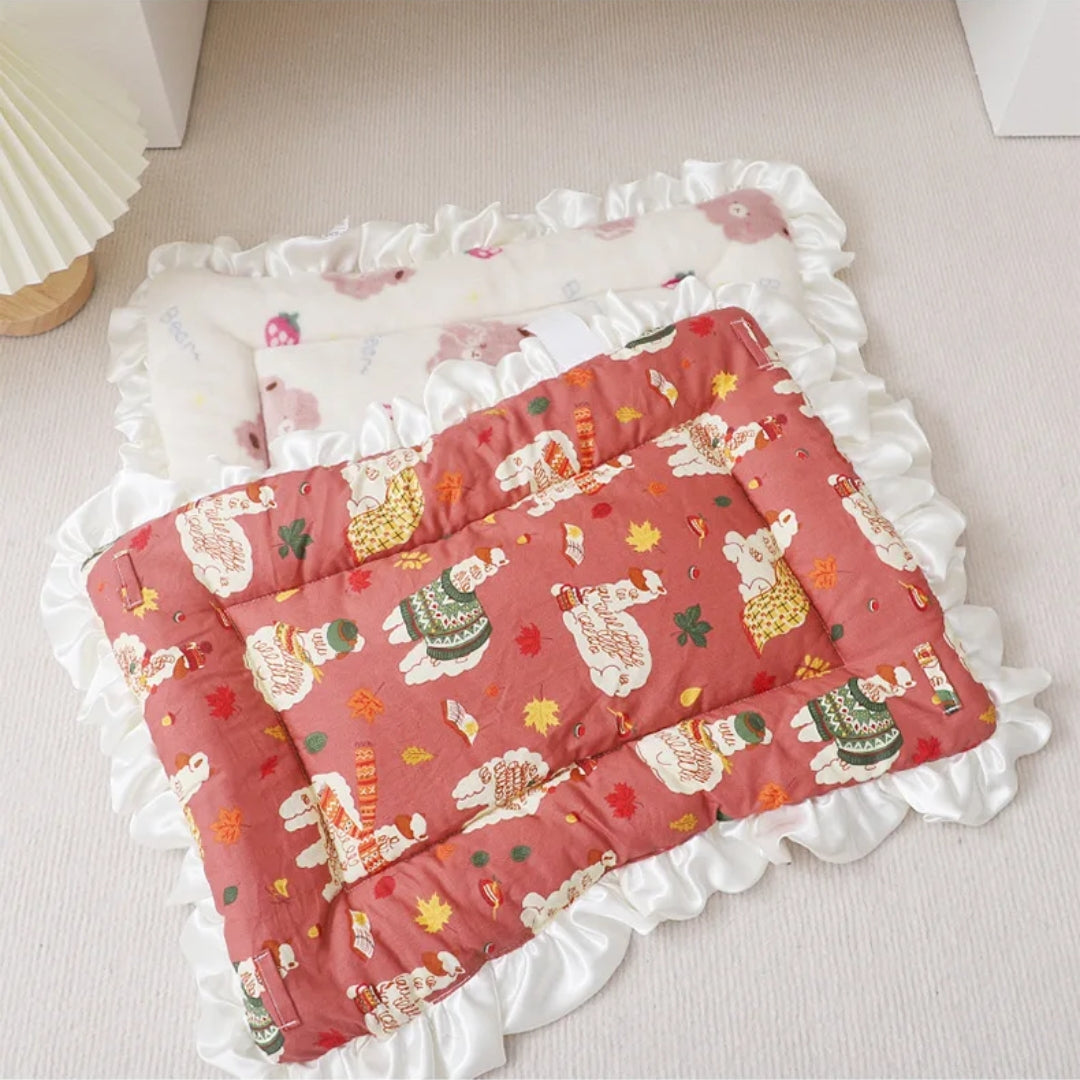 Luksusowa Poduszka dla Zwierząt, Komfortowe Legowisko dla Psów i Kotów, Zdejmowany Pokrowiec, Niebieska, Czerwona, Różowa, S, M, L 4