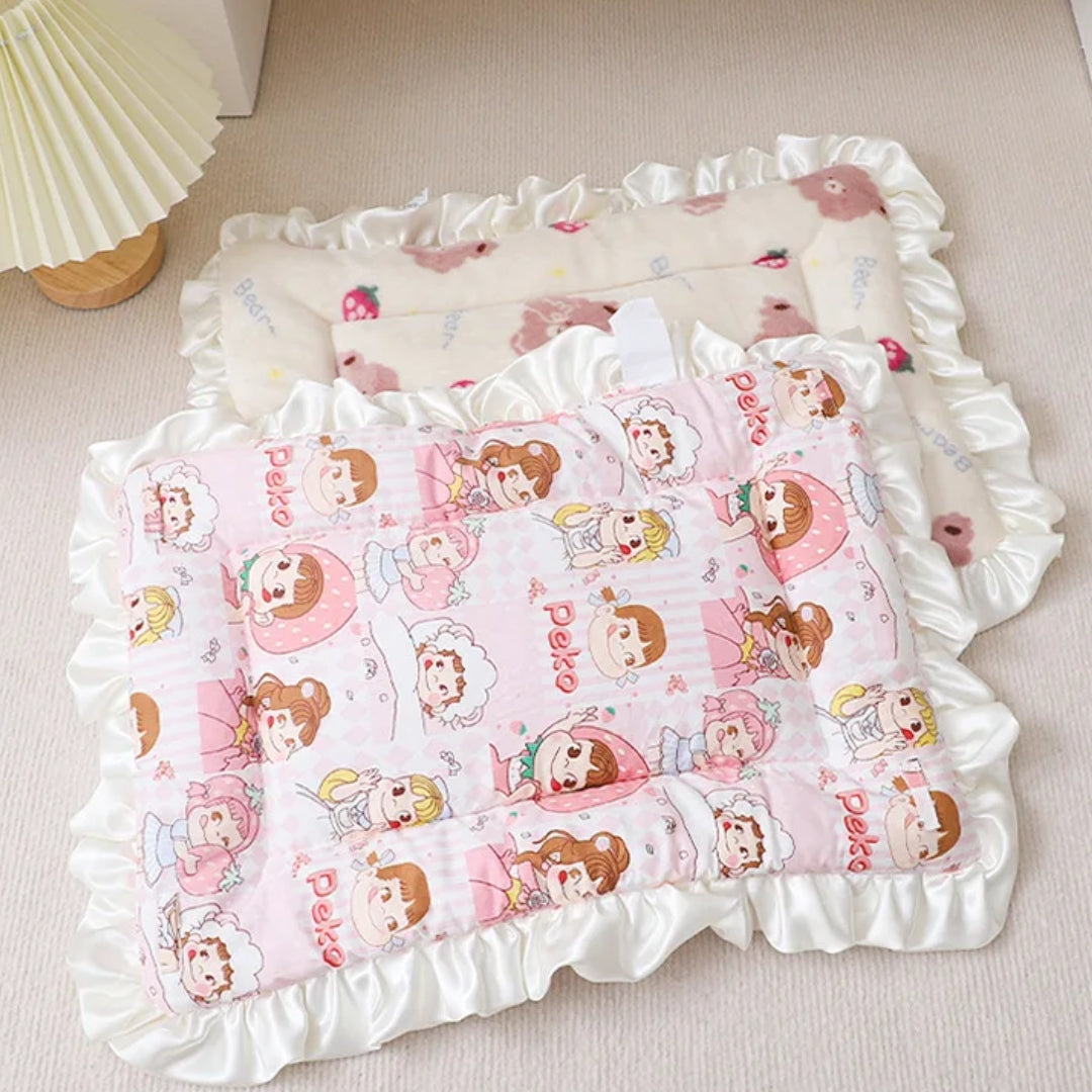 Luksusowa Poduszka dla Zwierząt, Komfortowe Legowisko dla Psów i Kotów, Zdejmowany Pokrowiec, Niebieska, Czerwona, Różowa, S, M, L 5