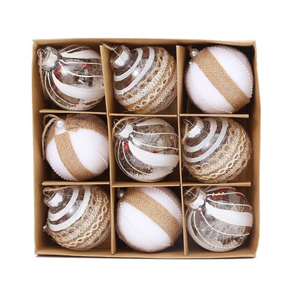 Luksusowe Bombki Choinkowe, Zestaw 9 Ozdób na Choinkę, Wielokolorowe, 8 cm 3