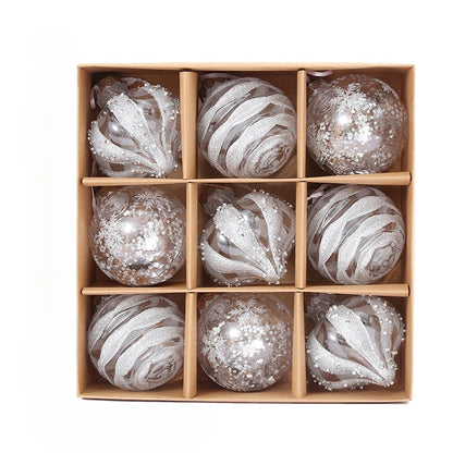 Luksusowe Kulki Świąteczne w Kolorze Szampana Rosé Gold – Zestaw 9 Ozdób do Dekoracji Choinki 2