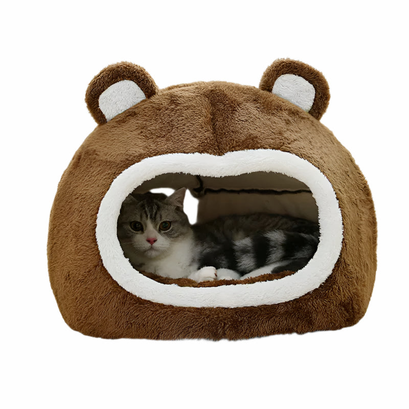 Luksusowe Łóżko dla Kota z Miękkiego Pluszu – Przytulne i Wygodne dla Małych Zwierząt, Wymiary 33-43 cm 3