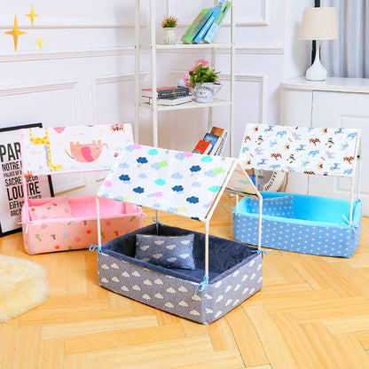 Mata dla psa z dachem i poduszką, miękka fleece, komfortowe miejsce do spania - idealna dla psów i kotów 5