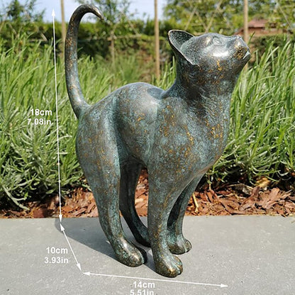 Miauw Aura Cat Lovers Garden Statuette - Odporna na warunki atmosferyczne figurka z żywicy poliestrowej do ogrodu i na taras. Dekoracyjna figurka kota. 3