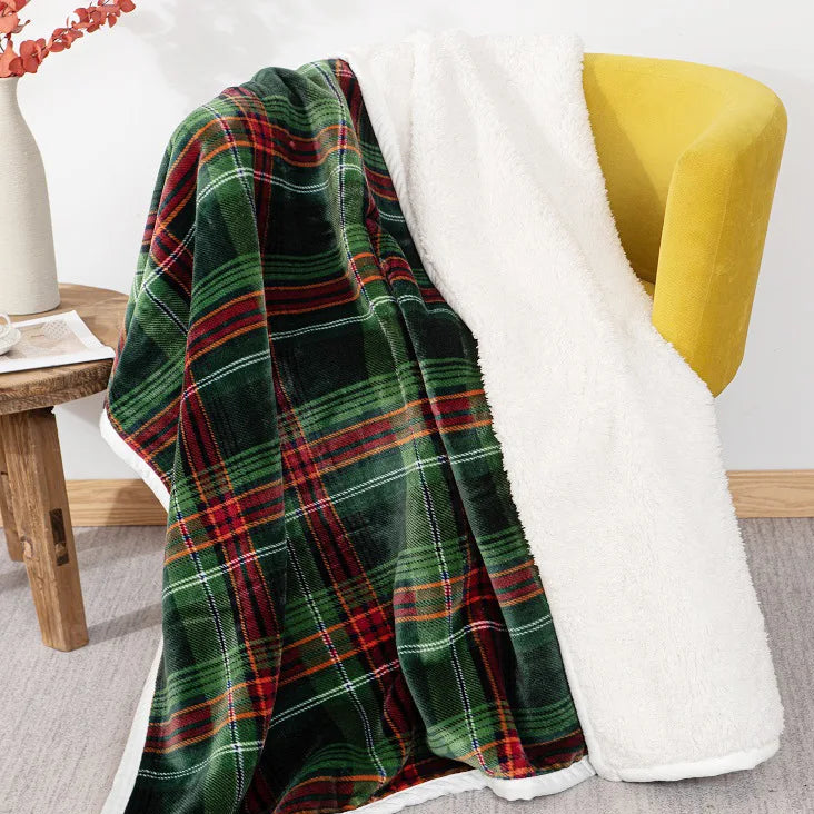 Miękki Koc Bożonarodzeniowy z Flaneli, Odwracalny Koc w Stylu Boho 130x150 cm – Idealny na Sofę i Łóżko 0