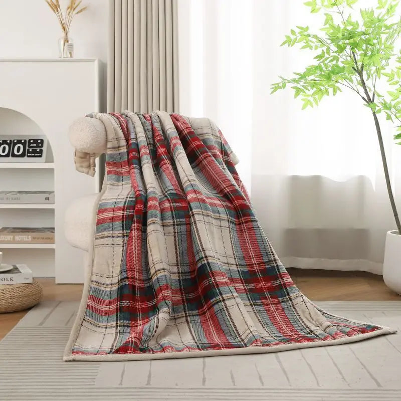 Miękki Koc Bożonarodzeniowy z Flaneli, Odwracalny Koc w Stylu Boho 130x150 cm – Idealny na Sofę i Łóżko 6