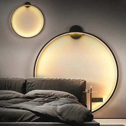 Minimalistyczna Lampa Ścienna LumiRing, Elegancki Kinkiet Okrągły z Delikatnym Oświetleniem do Wnętrz 2