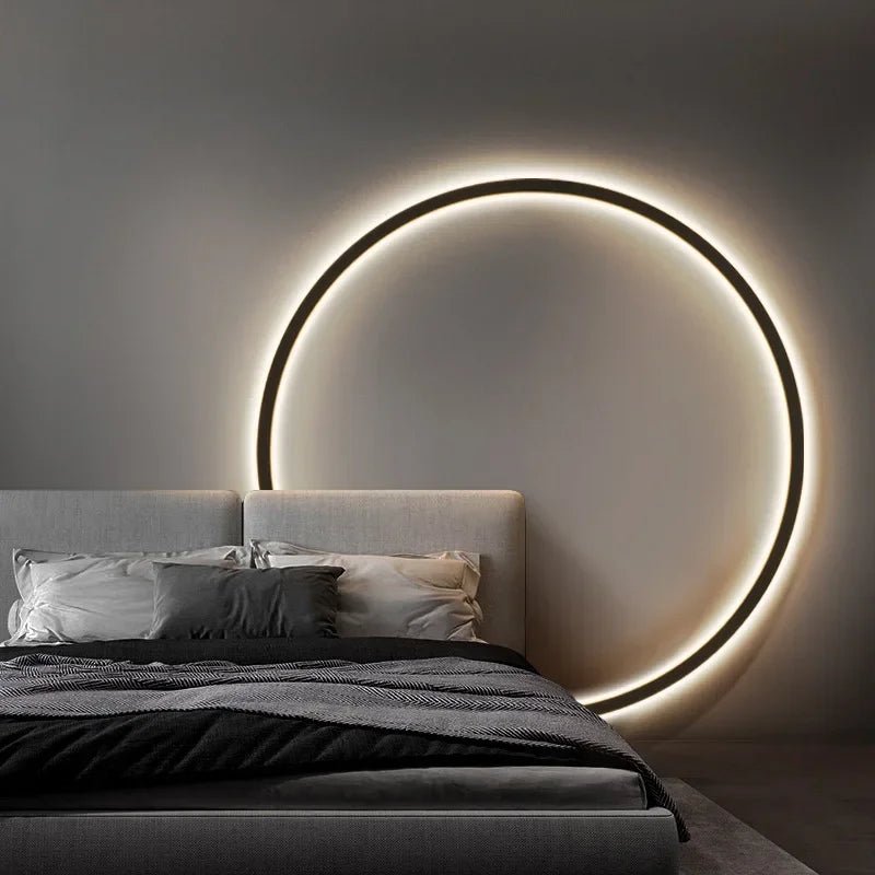 Minimalistyczna Lampa Ścienna LumiRing, Elegancki Kinkiet Okrągły z Delikatnym Oświetleniem do Wnętrz 3
