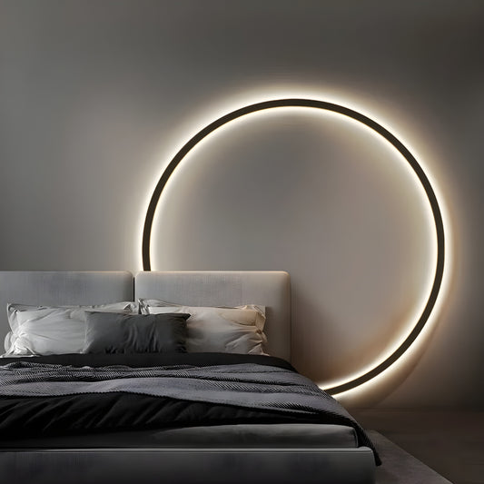 Minimalistyczna Lampa Ścienna LumiRing, Elegancki Kinkiet Okrągły z Delikatnym Oświetleniem do Wnętrz