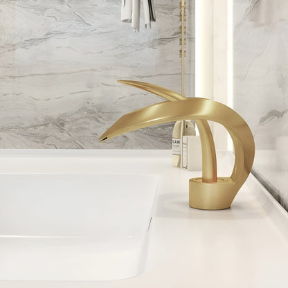 Minimalistyczna mosiężna bateria umywalkowa – elegancka bateria łazienkowa z efektywną kontrolą temperatury 2