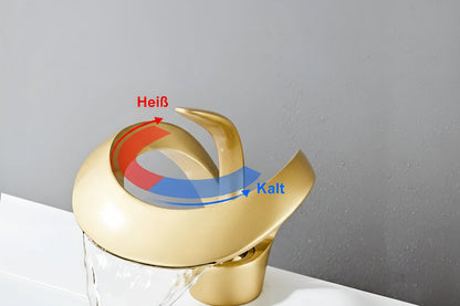 Minimalistyczna mosiężna bateria umywalkowa – elegancka bateria łazienkowa z efektywną kontrolą temperatury 4