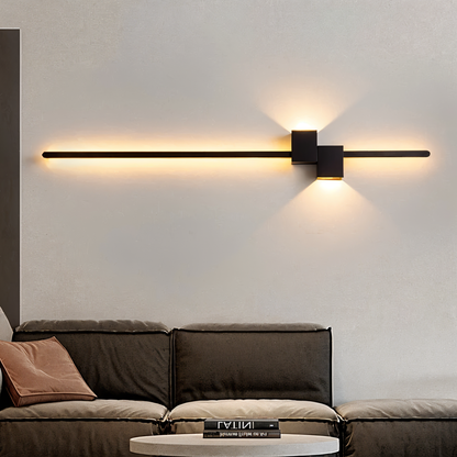 Minimalistyczny Kinkiet Ścienny Czarny z Oświetleniem LED – Elegancka Lampa na Ścianę do Wnętrz 1