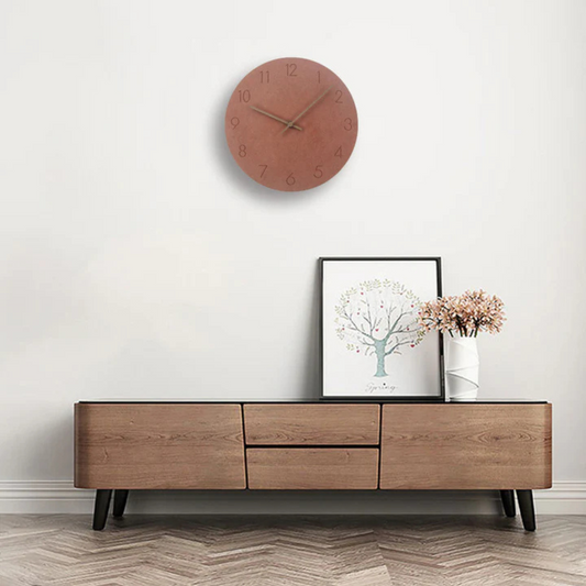 Minimalistyczny Zegar Ścienny z Drewnianą Ramą – Cichy Zegar na Ścianę do Salonu, 29 cm 1
