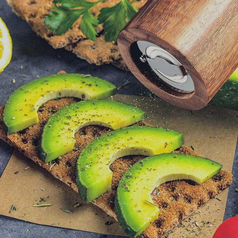 Młynek do przypraw z drewna akacjowego – Ręczny młynek do soli i pieprzu, elegancki i funkcjonalny do gotowania i serwowania 3