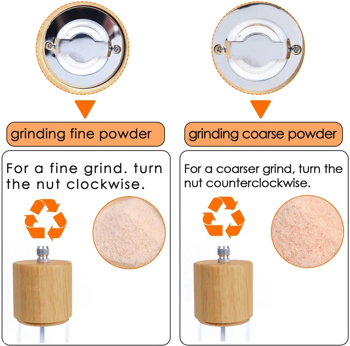 Młynek do przypraw z drewna dębowego – Ręczny, regulowany mechanizm do soli i pieprzu, elegancki design do każdej kuchni 2