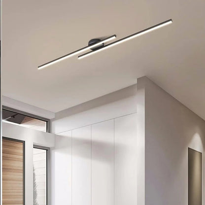 Podłużna lampa sufitowa LED aluminium w kolorze czarnym, 120 cm