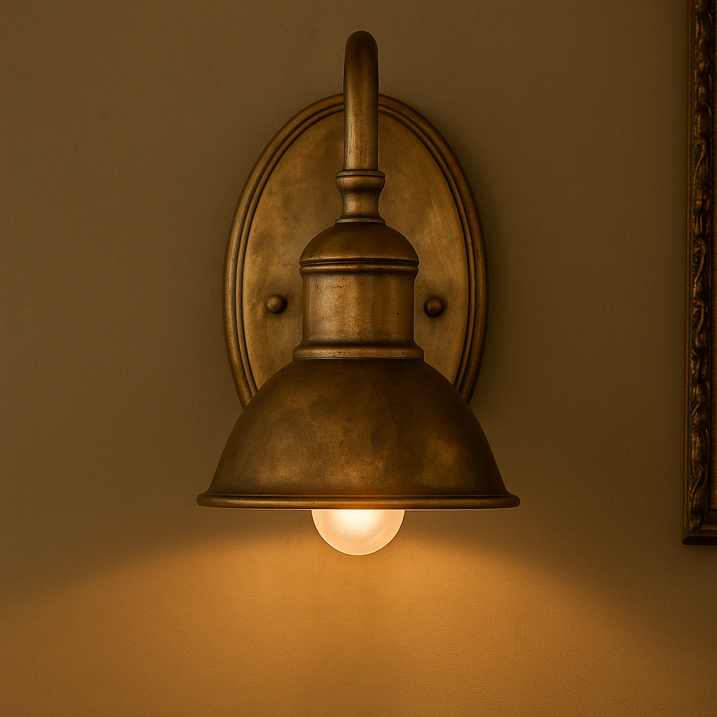Mosiężna Lampa Ścienna Vintage – Elegancki Akcent do Klasycznych Wnętrz Kinkiet Ścienny [keyword] 0
