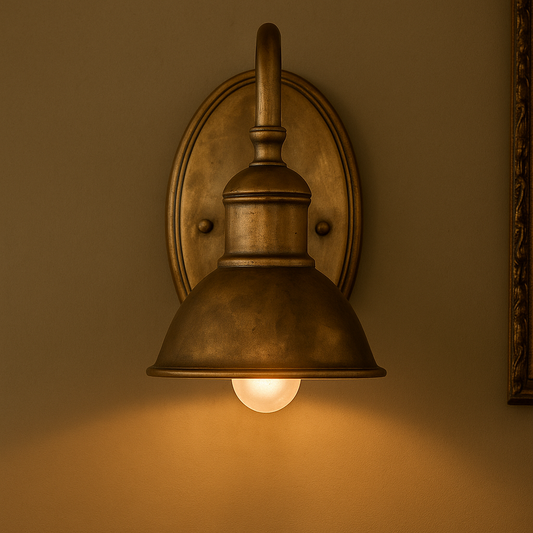 Mosiężna Lampa Ścienna Vintage – Elegancki Akcent do Klasycznych Wnętrz Kinkiet Ścienny [keyword] 0