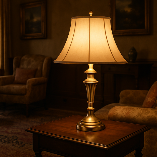 Mosiężna Lampa Stołowa – Klasyczny Akcent do Nastrojowych Wnętrz [lampy stołowe do salonu] 0