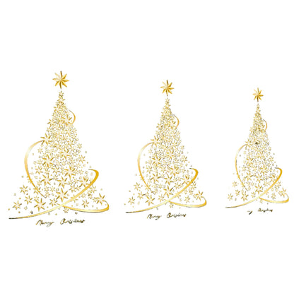 Naklejki Okienne na Święta z Motywem Choinki – Złote, PVC, 60x45 cm, Łatwe w Aplikacji i Usunięciu 2