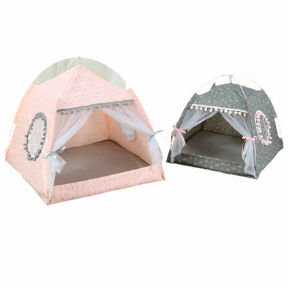 Namiot dla Zwierząt z Zasłonami – Przytulne Miejsce dla Kota lub Małego Psa, Wykonany z Miękkich Materiałów, Rozmiary S-XL 5