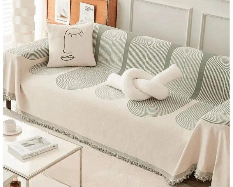 Narzuta na sofę z bawełny – Wodoodporna, miękka dekoracja do salonu | Stylowy akcent nordycki 0