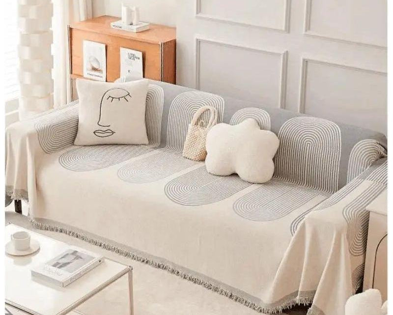 Narzuta na sofę z bawełny – Wodoodporna, miękka dekoracja do salonu | Stylowy akcent nordycki 3