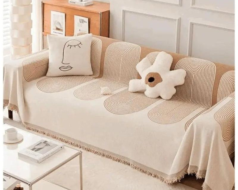 Narzuta na sofę z bawełny – Wodoodporna, miękka dekoracja do salonu | Stylowy akcent nordycki 5