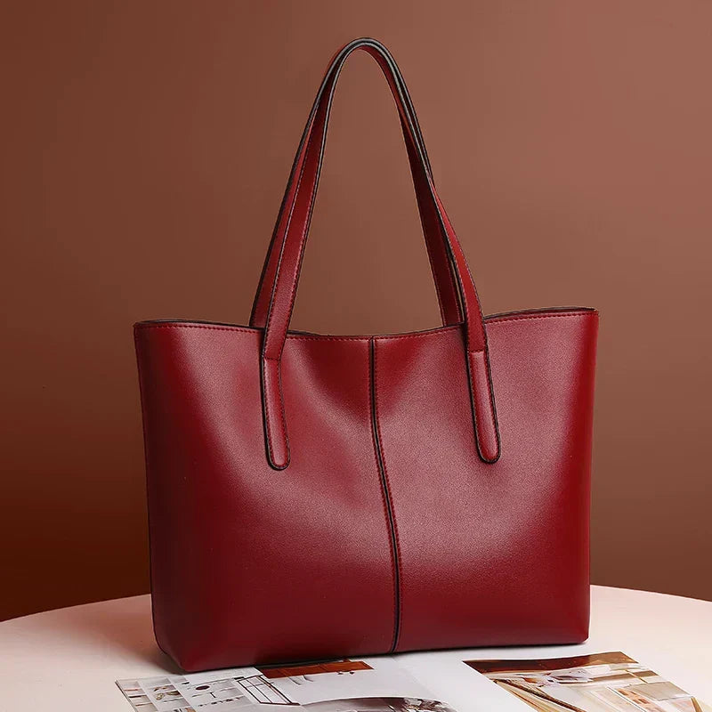 Zielona duża torba shopper – widok z boku
