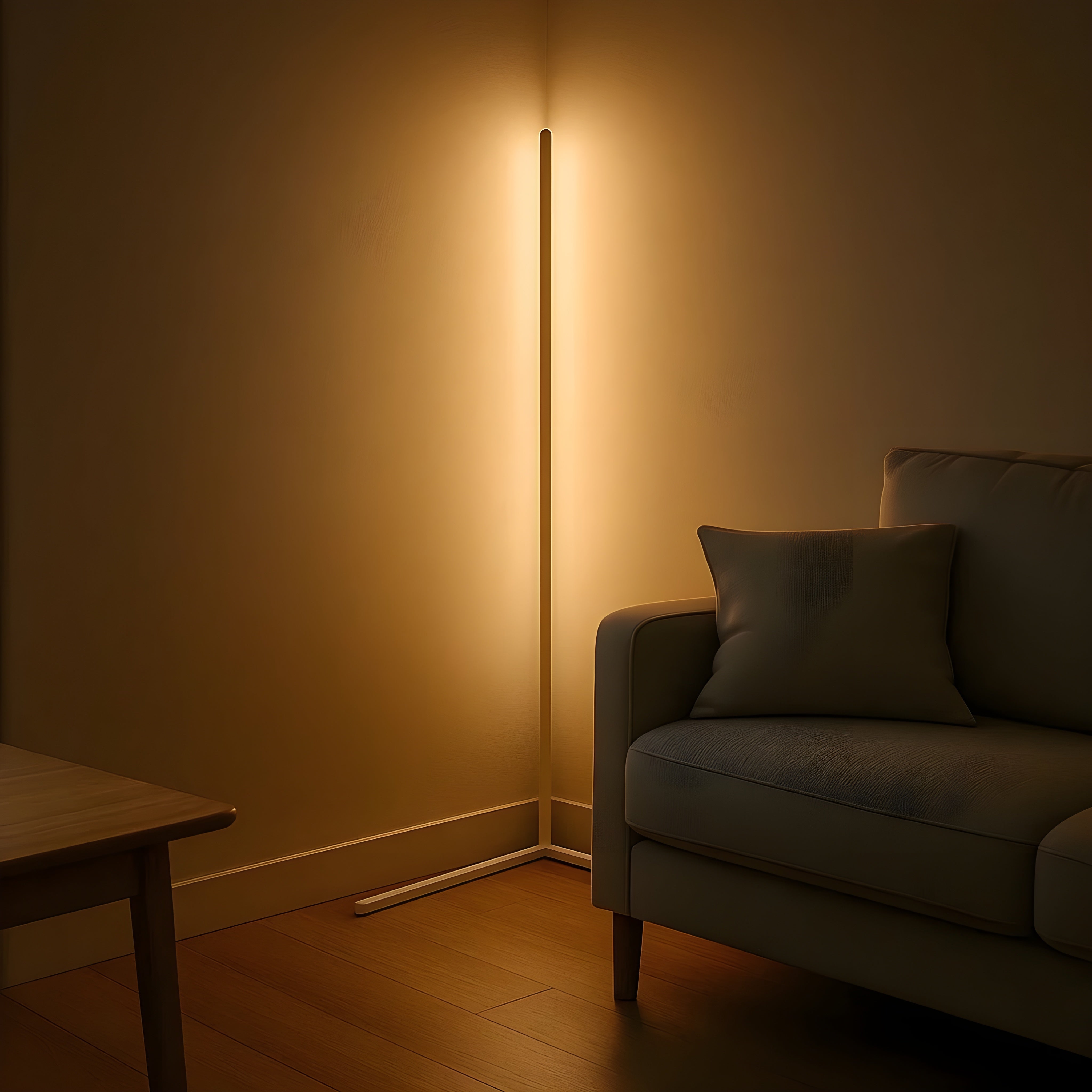 Nowoczesna Lampa Narożna Podłogowa LED – Zdalne Sterowanie, Energooszczędna Atmosfera w Salonie i Sypialni [lampa podłogowa] 3