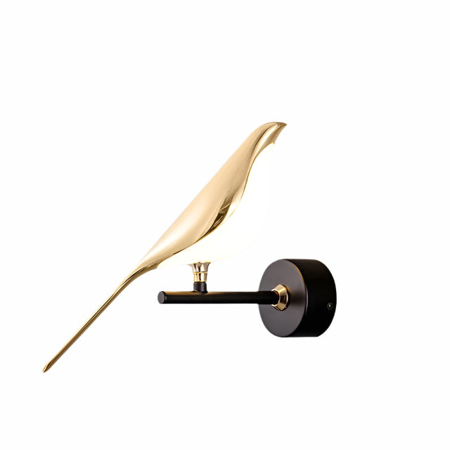 Nowoczesna Lampa Ścienna LED w Kształcie Ptaka – Elegancki Kinkiet Ścienny w Kolorze Złotym do Wnętrz 0