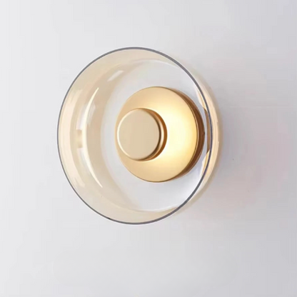 Nowoczesna Lampa Ścienna LED z Szkła, Kinkiet Ścienny w Szarym lub Złotym Wykończeniu – Elegancki Design do Sypialni i Salonu 0