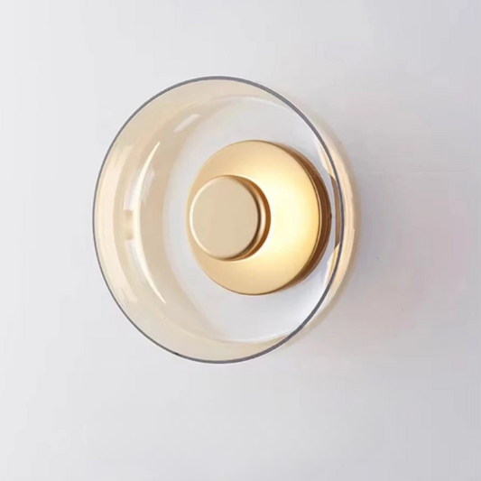 Nowoczesna Lampa Ścienna LED z Szkła, Kinkiet Ścienny w Szarym lub Złotym Wykończeniu – Elegancki Design do Sypialni i Salonu 0