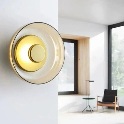 Nowoczesna Lampa Ścienna LED z Szkła, Kinkiet Ścienny w Szarym lub Złotym Wykończeniu – Elegancki Design do Sypialni i Salonu 2