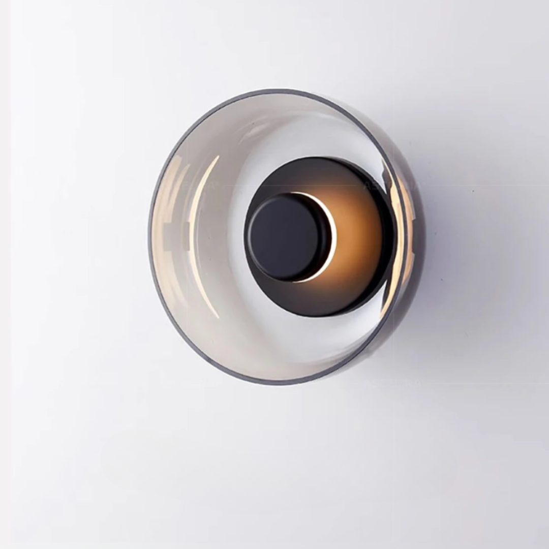 Nowoczesna Lampa Ścienna LED z Szkła, Kinkiet Ścienny w Szarym lub Złotym Wykończeniu – Elegancki Design do Sypialni i Salonu 9