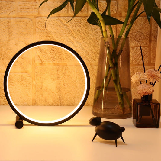 Nowoczesna Lampa Stołowa LED z Ściemniaczem – Okrągła Aluminiowa Lampa Stołowa do Salonu i Sypialni 3