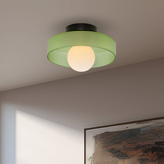 Nowoczesna Lampa Sufitowa LED Okrągła do Salonów i Sypialni, Energooszczędna, Elegancka, D25cm, Szkło-Kamień 1