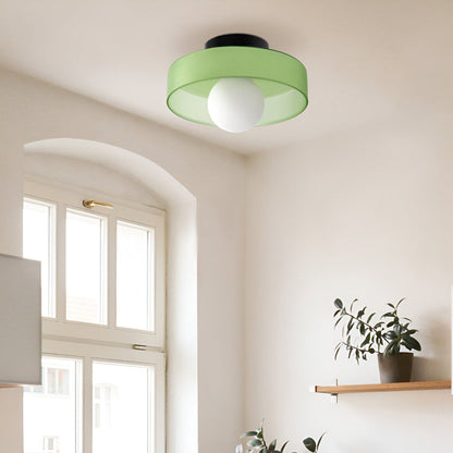 Nowoczesna Lampa Sufitowa LED Okrągła do Salonów i Sypialni, Energooszczędna, Elegancka, D25cm, Szkło-Kamień 2