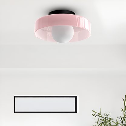 Nowoczesna Lampa Sufitowa LED Okrągła do Salonów i Sypialni, Energooszczędna, Elegancka, D25cm, Szkło-Kamień 5