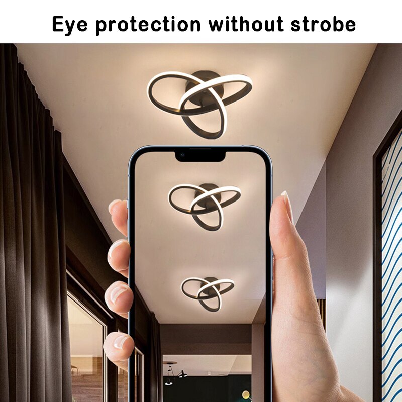 Nowoczesna Lampa Sufitowa LED z Regulacją Jasności – Idealna do Salonu i Sypialni, Trzy Pierścienie, Aluminium 6