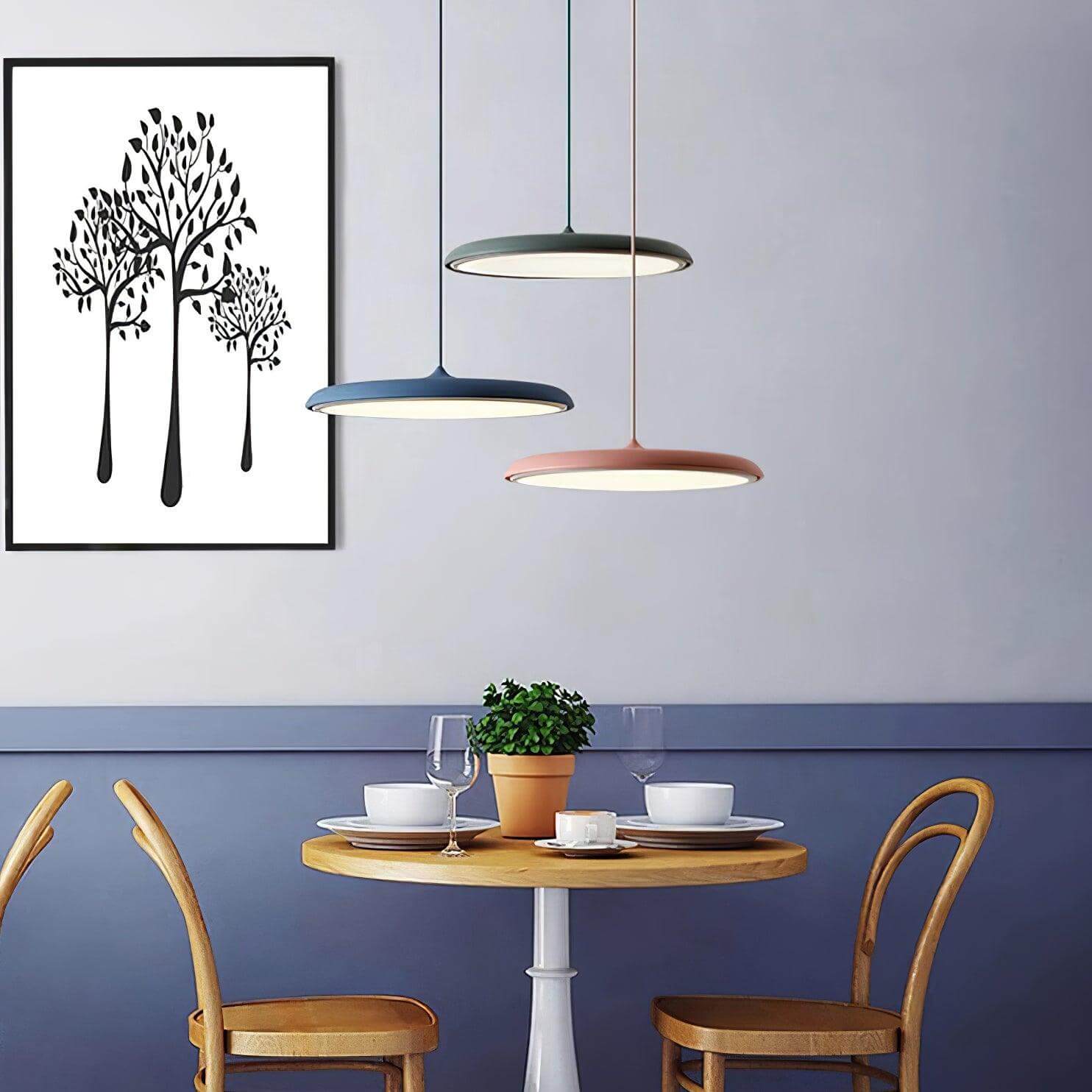 Nowoczesna Lampa Wisząca LED do Salonu, Metalowa, Ciepła Biel, Oświetlenie Nad Stół, Minimalistyczny Design 25cm/40cm 3