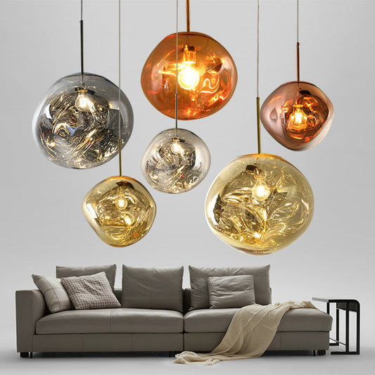 Nowoczesna Lampa Wisząca ze Szkła i Metalu – Minimalistyczna Lampa do Salonu, Idealna nad Stół, Elegancki Design 1