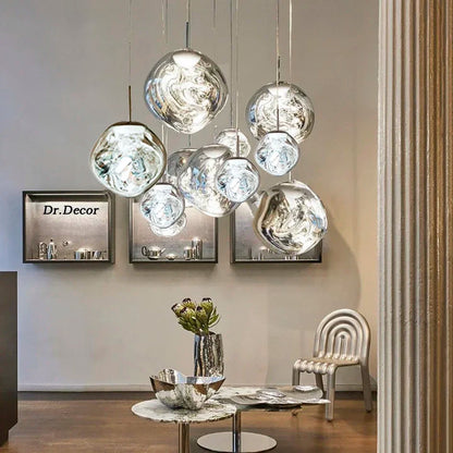 Nowoczesna Lampa Wisząca ze Szkła i Metalu – Minimalistyczna Lampa do Salonu, Idealna nad Stół, Elegancki Design 2