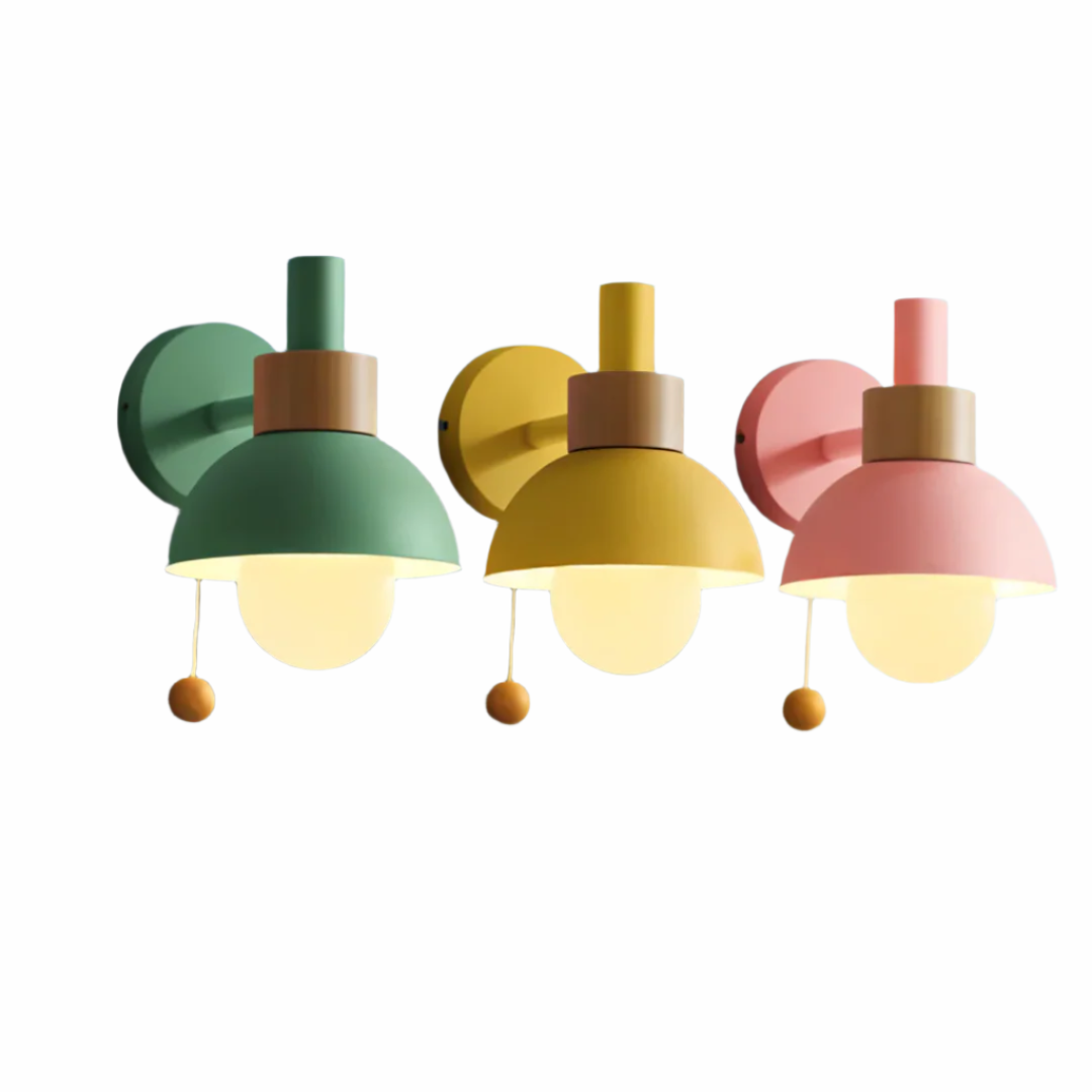 Nowoczesna lampa LED ścienna z drewnianym włącznikiem – Idealna do salonu, sypialni i przedpokoju 2