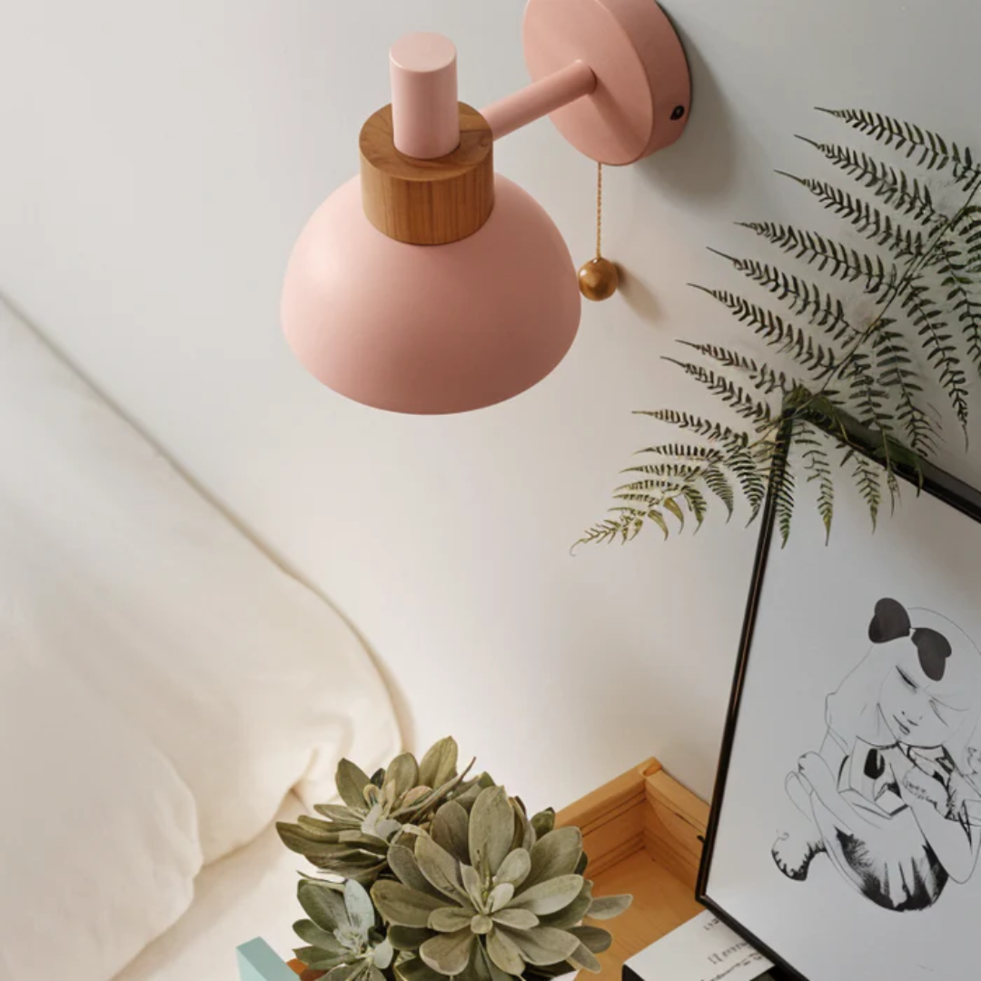 Nowoczesna lampa LED ścienna z drewnianym włącznikiem – Idealna do salonu, sypialni i przedpokoju 5