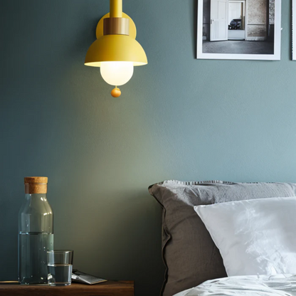 Nowoczesna lampa LED ścienna z drewnianym włącznikiem – Idealna do salonu, sypialni i przedpokoju 7